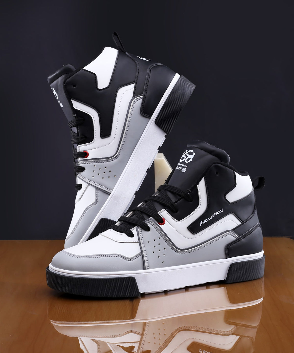 Buy Versace Jeans Couture Men White Chunky Sneakers With Black High Heel  for Men Online | The Collective